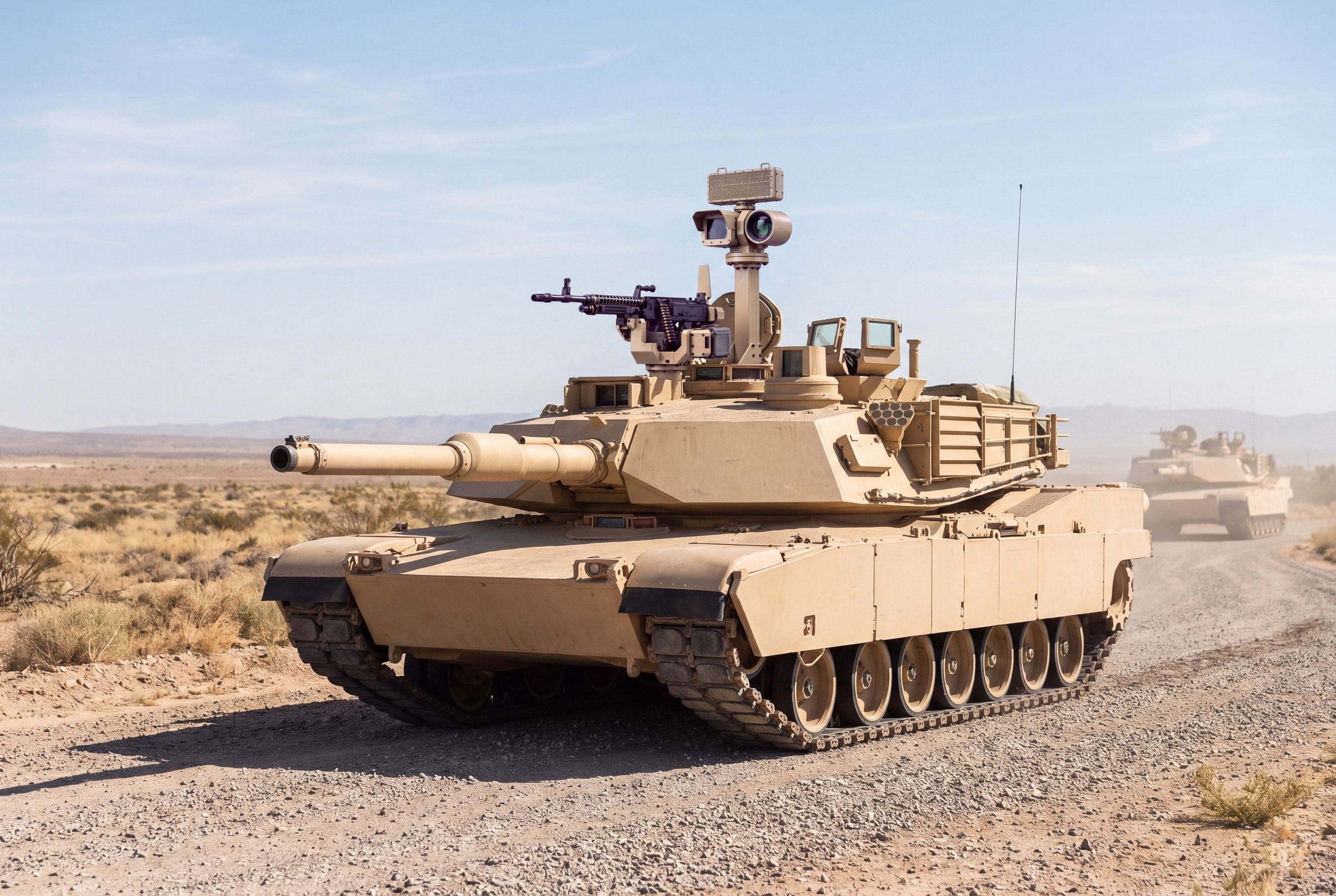 MARS-GVM on the turret roof of an M1 Abrams. Concept rendering.